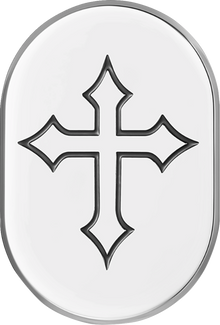 FIGURATI DESIGNS Antenna Cover - Left Rear Fender - Cross - Chrome FD41-AC-SS-LT