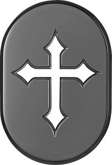 FIGURATI DESIGNS Antenna Cover - Left Rear Fender - Cross - Black FD41-AC-BLK-LT