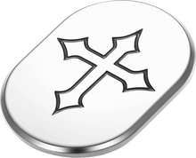 FIGURATI DESIGNS Antenna Cover - Left Rear Fender - Cross - Chrome FD41-AC-SS-LT