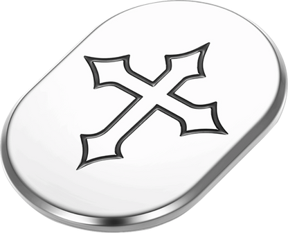 FIGURATI DESIGNS Antenna Cover - Left Rear Fender - Cross - Chrome FD41-AC-SS-LT