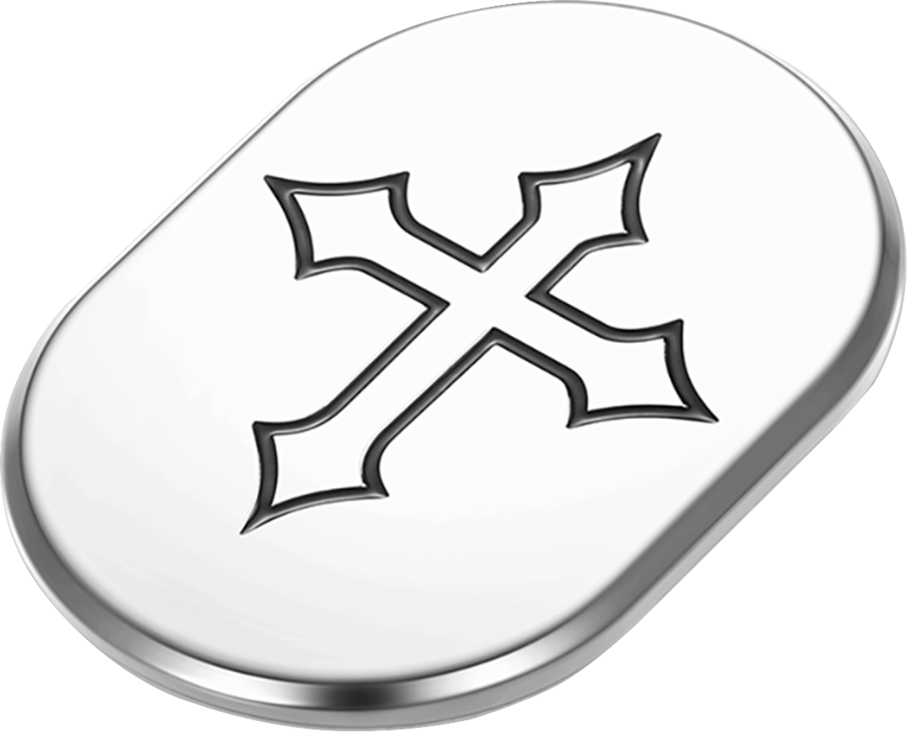 FIGURATI DESIGNS Antenna Cover - Right Rear Fender - Cross - Chrome FD41-AC-SS-RT