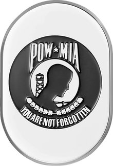 FIGURATI DESIGNS Antenna Cover - Right Rear Fender - POW-MIA -Chrome FD50-AC-SS-RT