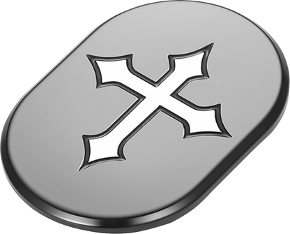 FIGURATI DESIGNS Antenna Cover - Right Rear Fender - Cross - Black FD41-AC-BLK-RT