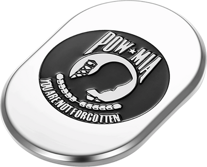 FIGURATI DESIGNS Antenna Cover - Left Rear Fender - POW-MIA - Chrome FD50-AC-SS-LT