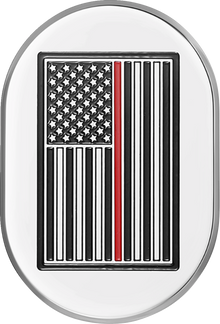 FIGURATI DESIGNS Antenna Cover - Right Rear Fender - Red Line American Flag - Chrome FD75-AC-SS-RT