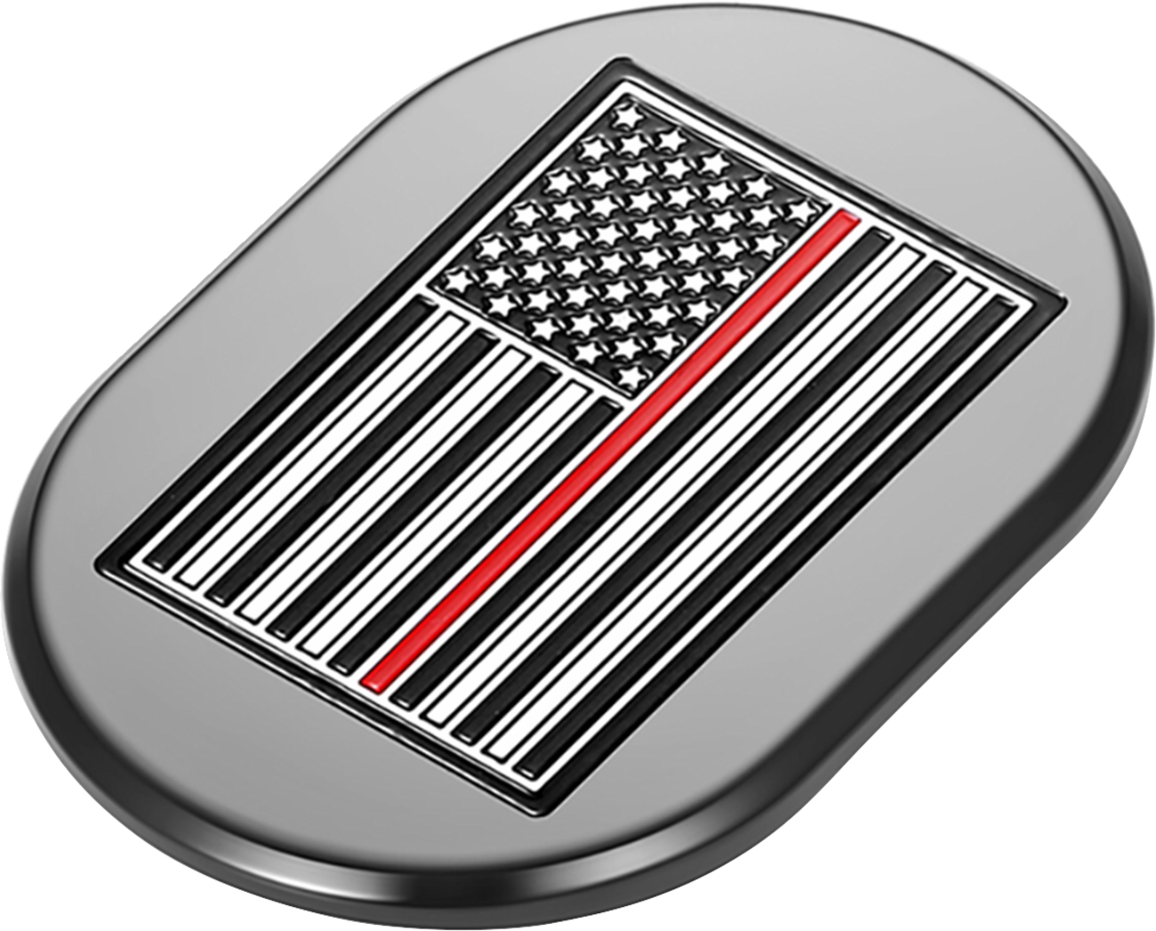 FIGURATI DESIGNS Antenna Cover - Right Rear Fender - Red Line American Flag - Black FD75-AC-BLK-RT