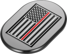 FIGURATI DESIGNS Antenna Cover - Right Rear Fender - Red Line American Flag - Black FD75-AC-BLK-RT