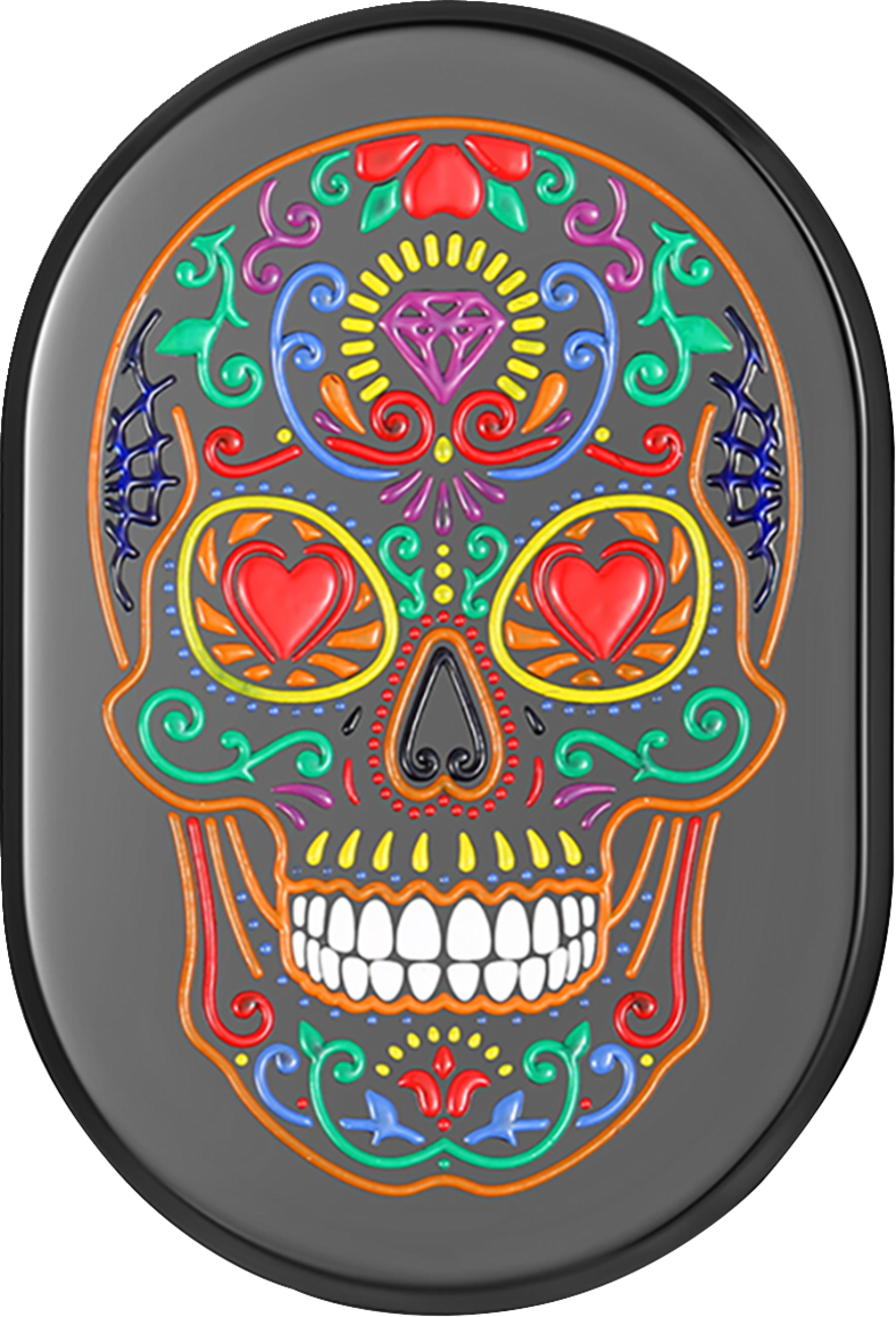 FIGURATI DESIGNS Antenna Cover - Right Rear Fender - Sugar Skull - Black FD30-AC-BLK-RT