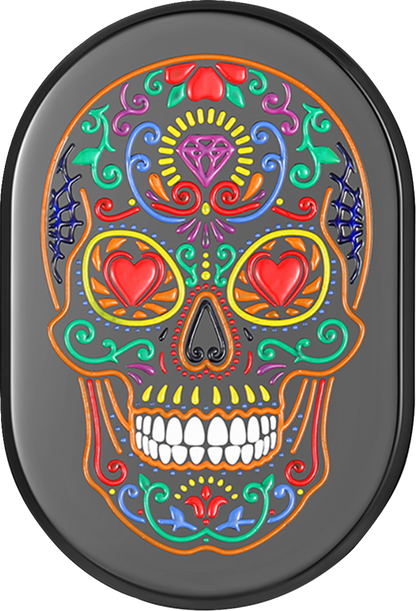 FIGURATI DESIGNS Antenna Cover - Right Rear Fender - Sugar Skull - Black FD30-AC-BLK-RT