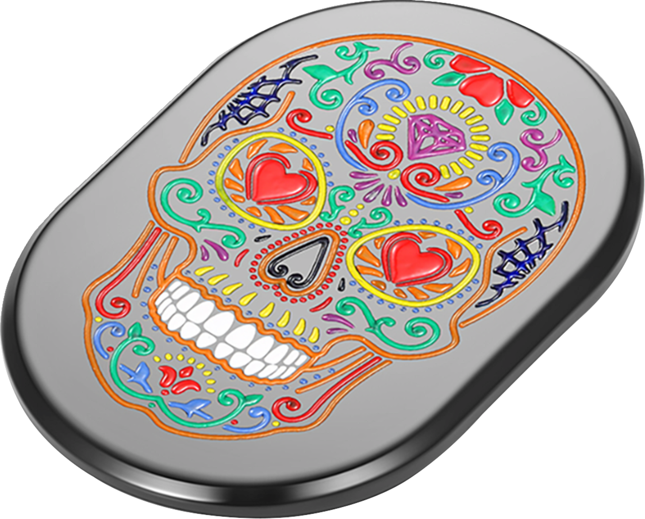 FIGURATI DESIGNS Antenna Cover - Right Rear Fender - Sugar Skull - Black FD30-AC-BLK-RT