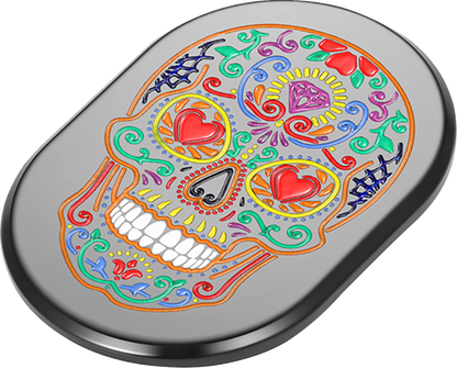 FIGURATI DESIGNS Antenna Cover - Right Rear Fender - Sugar Skull - Black FD30-AC-BLK-RT
