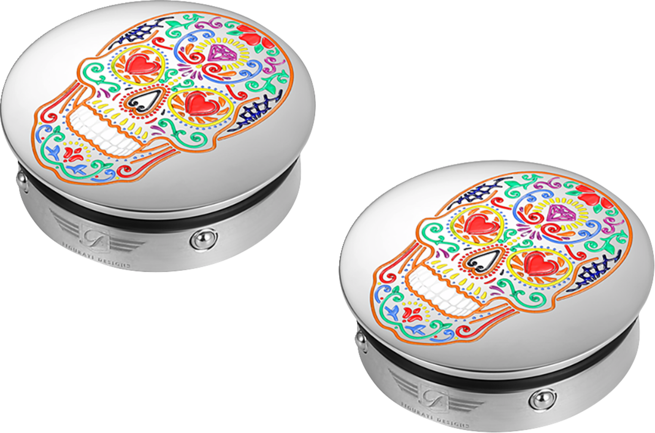 FIGURATI DESIGNS Docking Cover - Short - Mirror Polished - Sugar Skull FD30-DC-25-30-SS