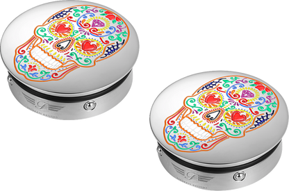 FIGURATI DESIGNS Docking Cover - Short - Mirror Polished - Sugar Skull FD30-DC-25-30-SS