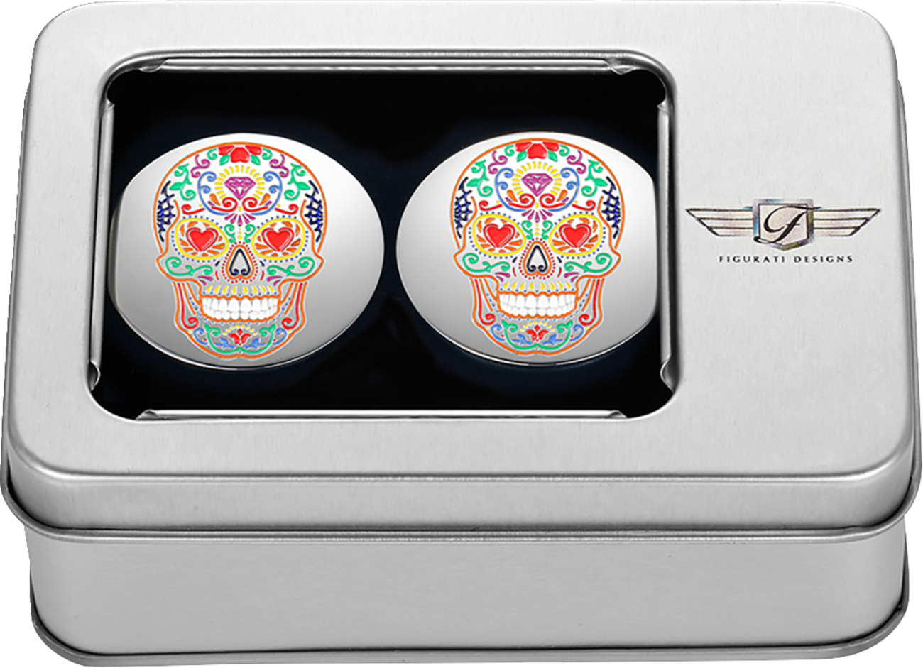 FIGURATI DESIGNS Docking Cover - Short - Mirror Polished - Sugar Skull FD30-DC-25-30-SS