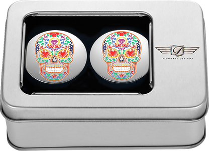 FIGURATI DESIGNS Docking Cover - Short - Mirror Polished - Sugar Skull FD30-DC-25-30-SS