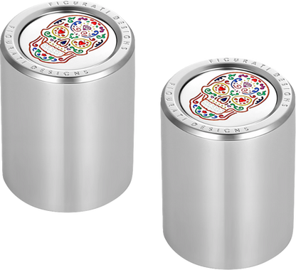 FIGURATI DESIGNS Docking Cover - Medium - Mirror Polished - Sugar Skull FD30-DC-27-30-SS
