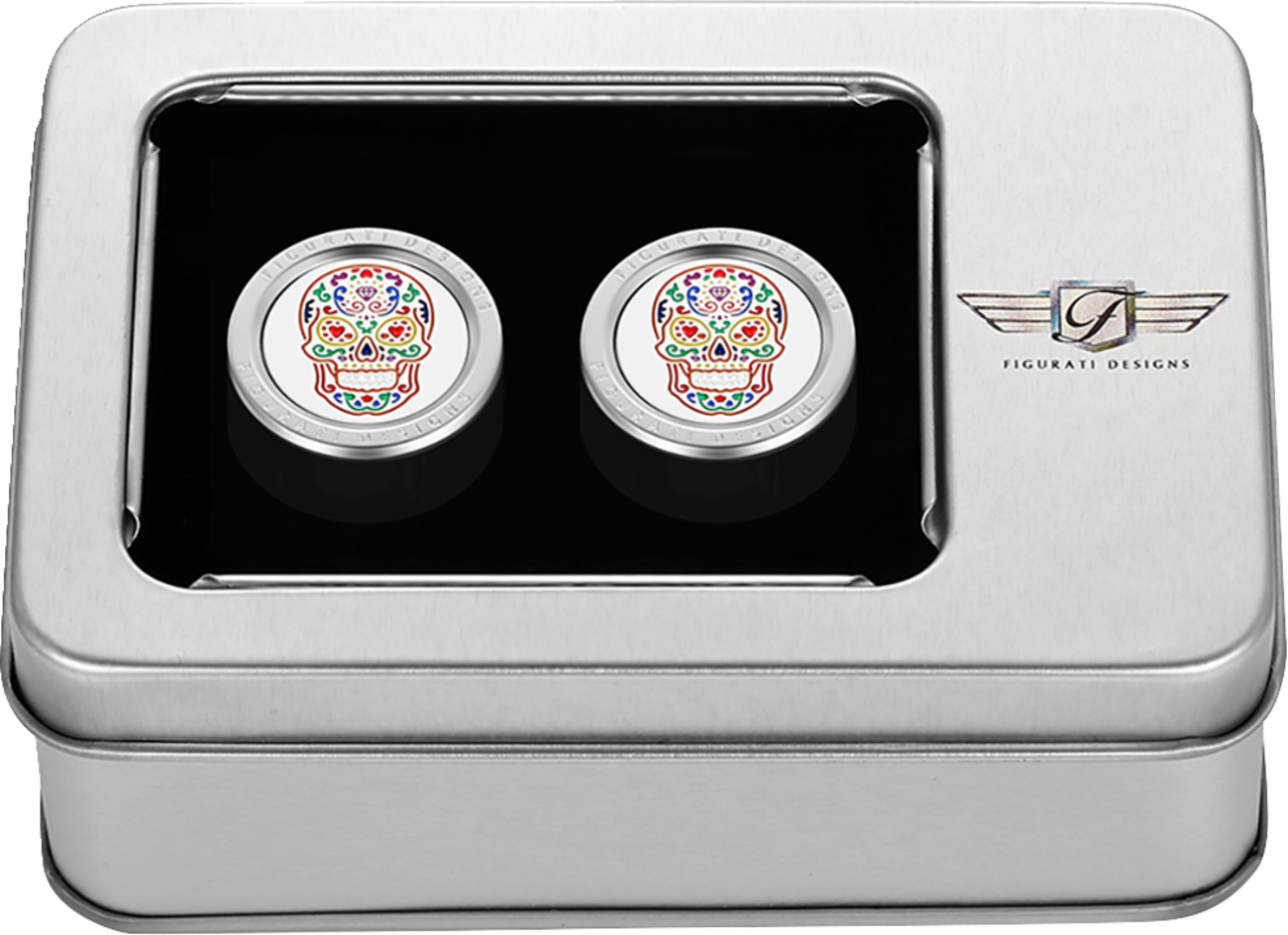 FIGURATI DESIGNS Docking Cover - Medium - Mirror Polished - Sugar Skull FD30-DC-27-30-SS