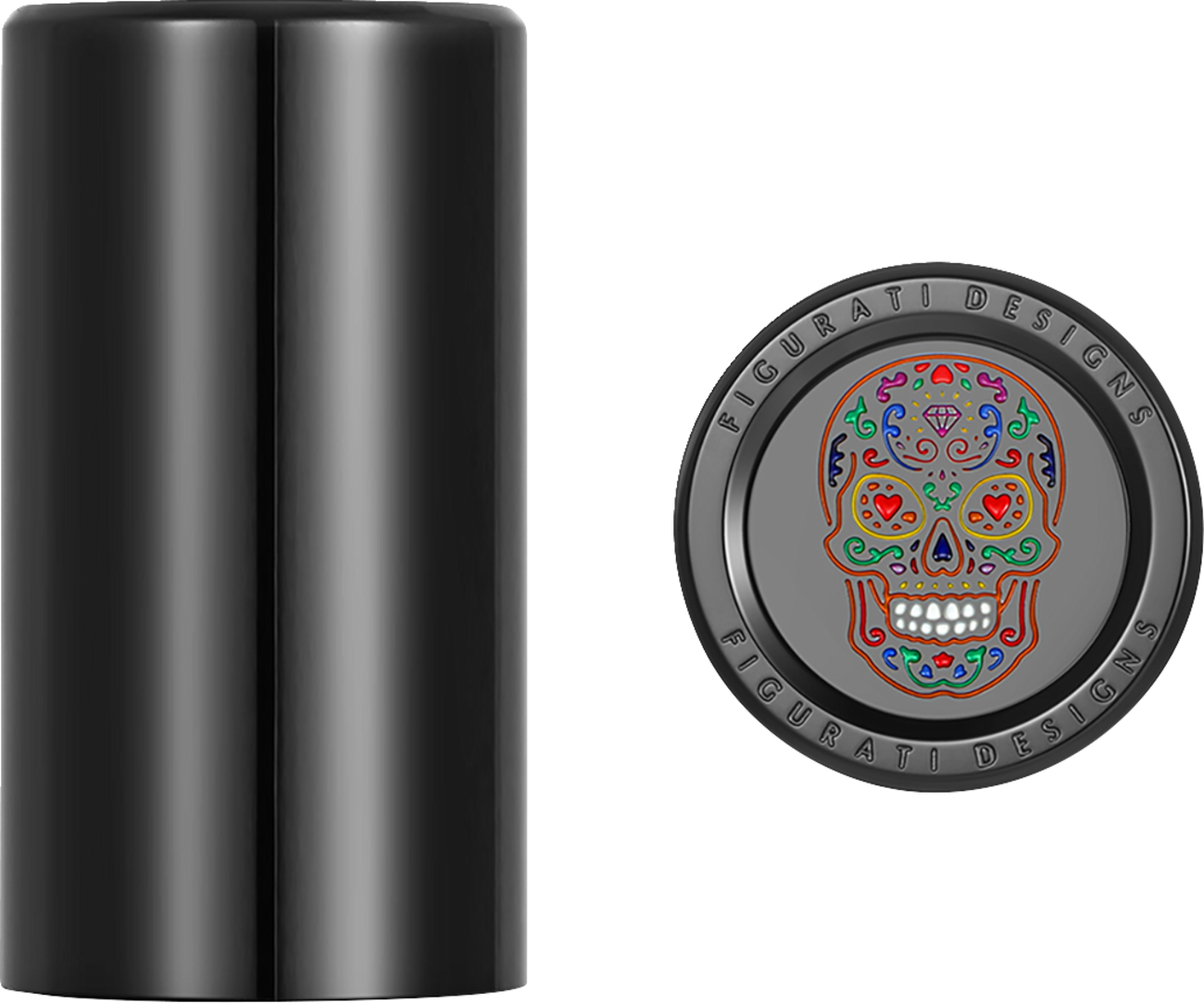 FIGURATI DESIGNS Docking Cover - Long - Black - Sugar Skull FD30-DC-25-45-BLK