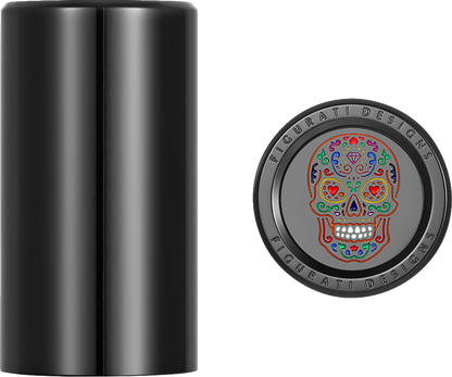 FIGURATI DESIGNS Docking Cover - Long - Black - Sugar Skull FD30-DC-25-45-BLK
