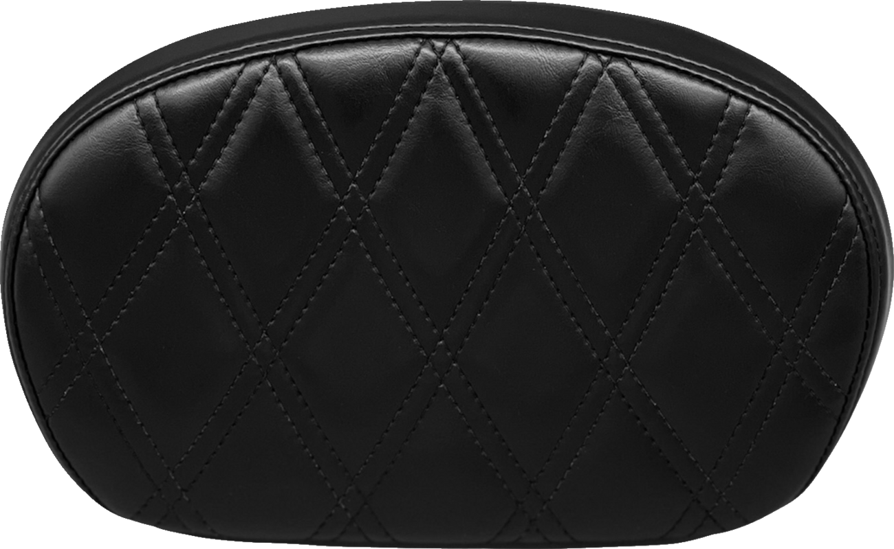 LE PERA Sissy Bar Pad - Medium - Double Diamond - Shiny Black L-SBP02DD-SH
