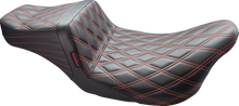 LE PERA Tailwhip Seat - Double Diamond w/ Red Thread - Black - FL '08-'24 LK-587DD-RED