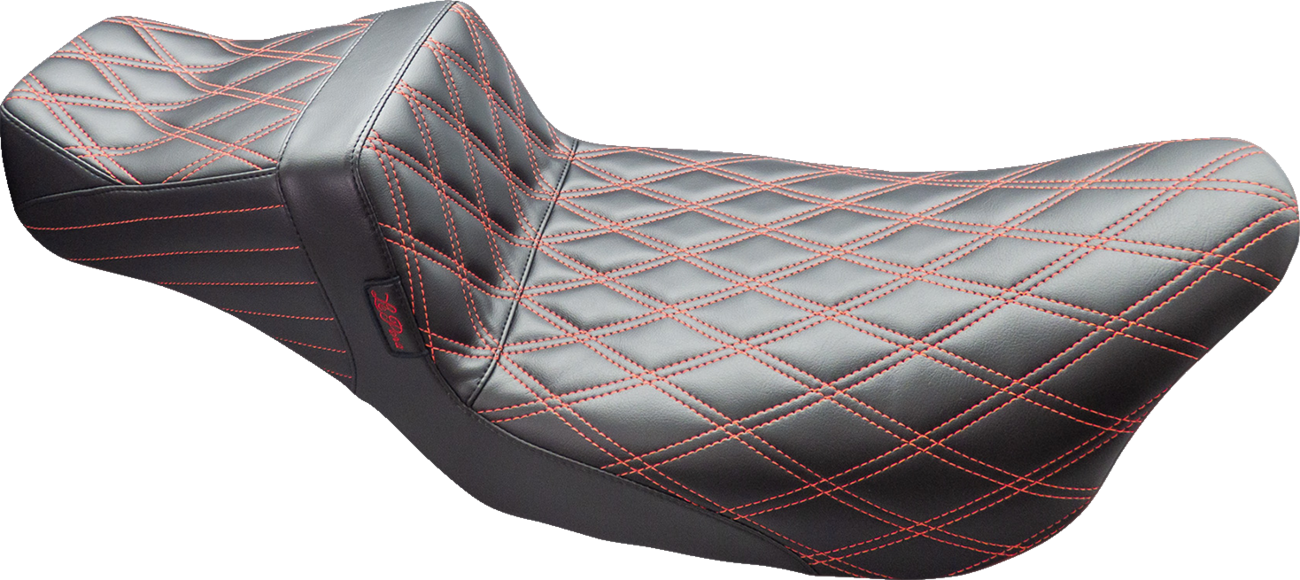 LE PERA Tailwhip Daddy Long Legs Seat - Double Diamond w/ Red Thread - FL '08-'24 LK-587DLDD-RED
