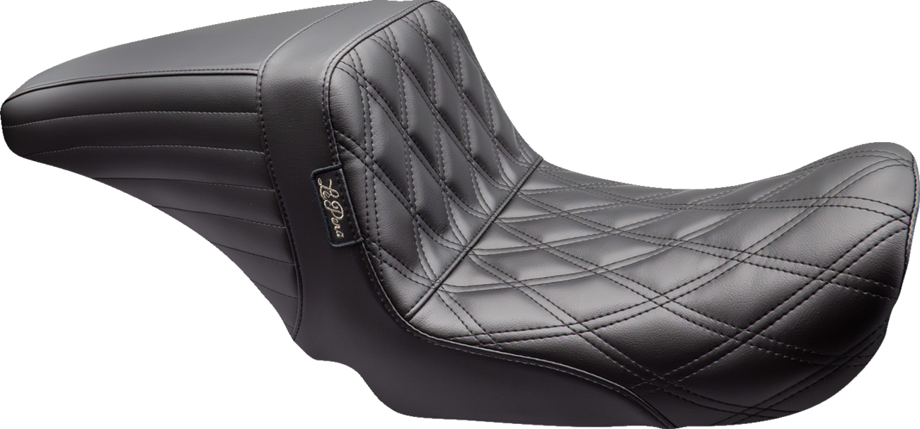 LE PERA Kickflip Up Front Seat - Double Diamond - Black - Dyna '06-'17 LKU-591DD