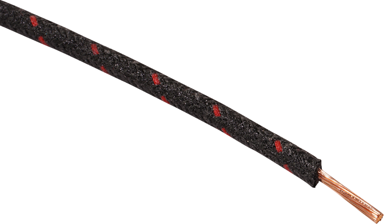 NAMZ 25' Cloth-Braided Wire Spool - 16 Gauge - Black/Red NCBW-02