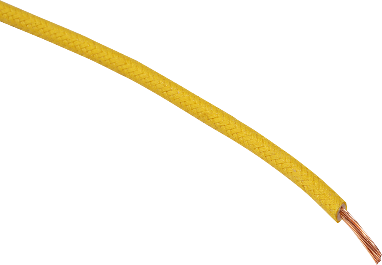 NAMZ 25' Cloth-Braided Wire Spool - 16 Gauge - Yellow NCBW-4