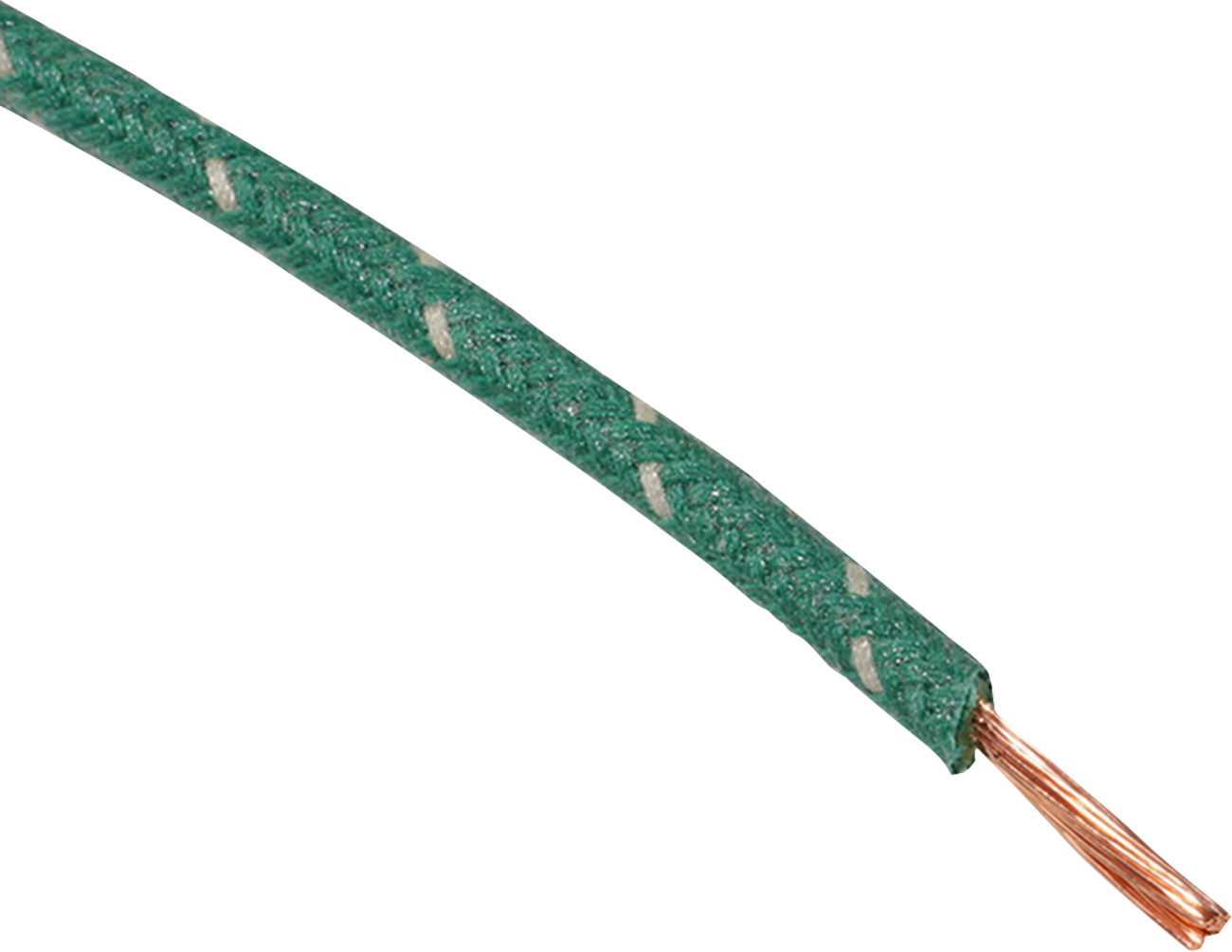 NAMZ 25' Cloth-Braided Wire Spool - 16 Gauge - Green/White NCBW-89