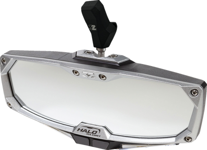 SEIZMIK Mirror - Halo R - Rear View w/LED Cabin Light - Rectangle - Black w/Silver Bezel - Each - CF Moto 56-18032KIT
