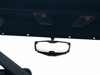 SEIZMIK Mirror - Halo R - Rear View w/LED Cabin Light - Rectangle - Black w/Silver Bezel - Each - CF Moto 56-18032KIT