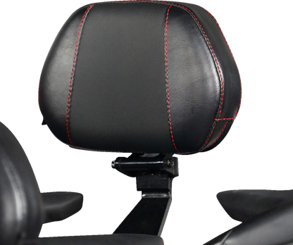 SHOW CHROME Ballistic Passenger Backrest - Black w/ Red Stitching - Ryker '19-'23 41-420CRED