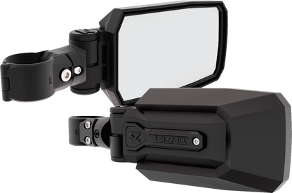 SEIZMIK Mirrors - Trailrider - Side View - Rectangle - Black - 1.875"/2" ROPS - Pair 56-90094KIT