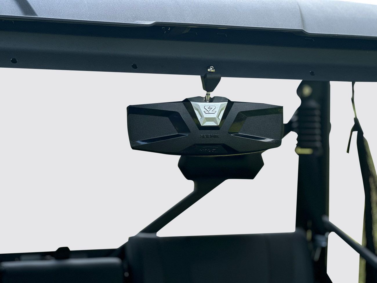 SEIZMIK Mirror - Halo R - Rear View - Rectangle - Black w/Silver Bezel - Each - CF Moto 56-18033