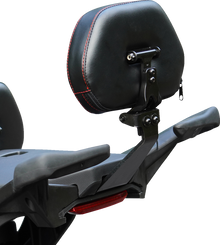 SHOW CHROME Ballistic Passenger Backrest - Black w/ Red Stitching - Ryker '19-'23 41-420CRED