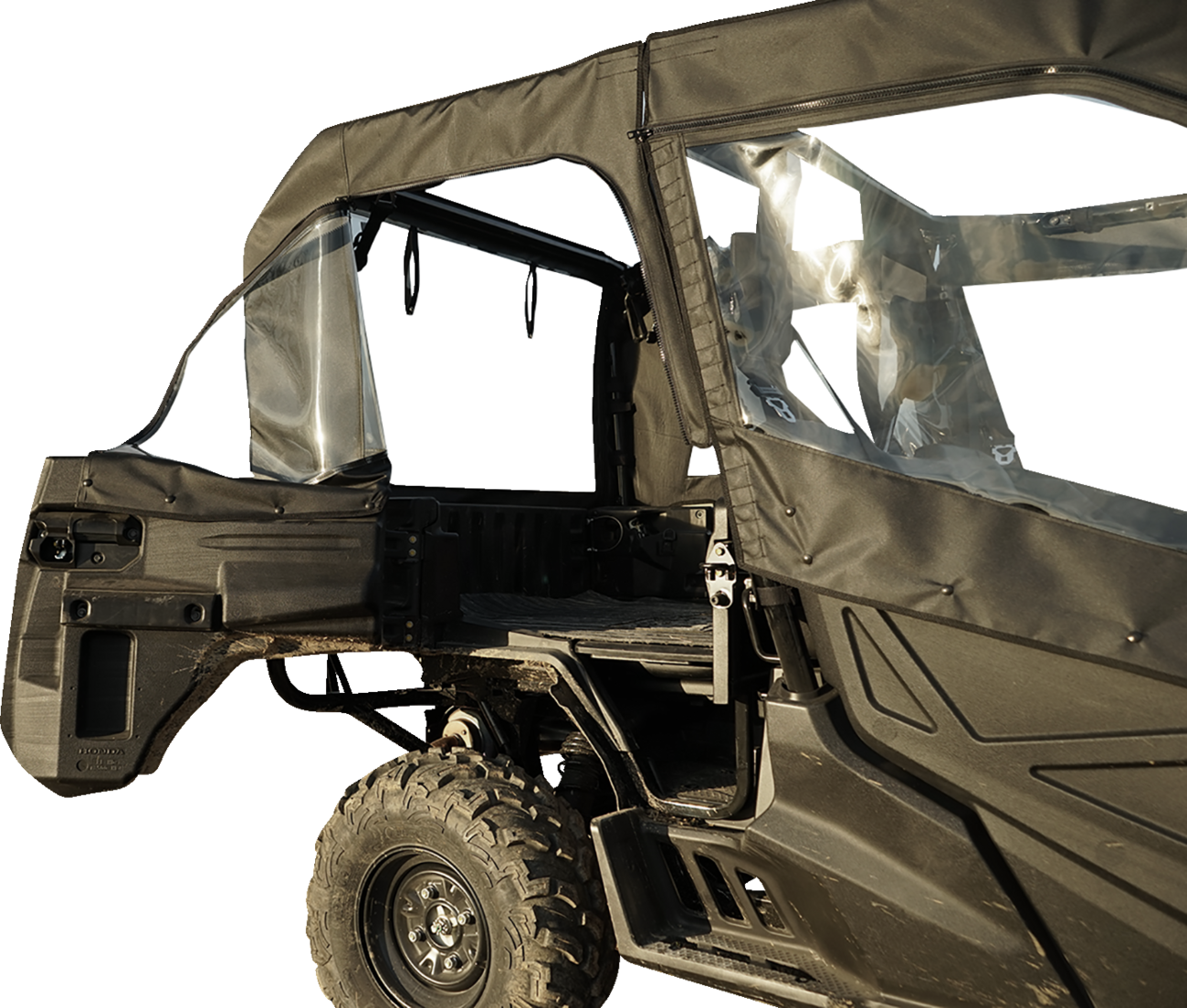 SEIZMIK Soft Doors - Middle/Rear Windows - Black/Clear - Honda - Pioneer 51-20983