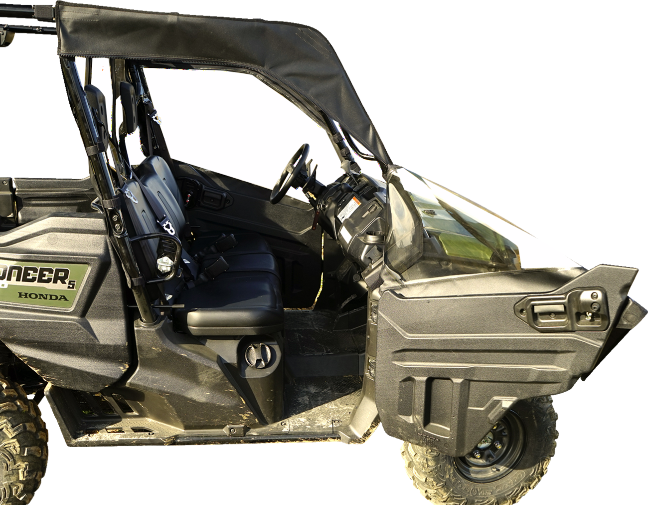 SEIZMIK Soft Doors - Middle/Rear Windows - Black/Clear - Honda - Pioneer 51-20983