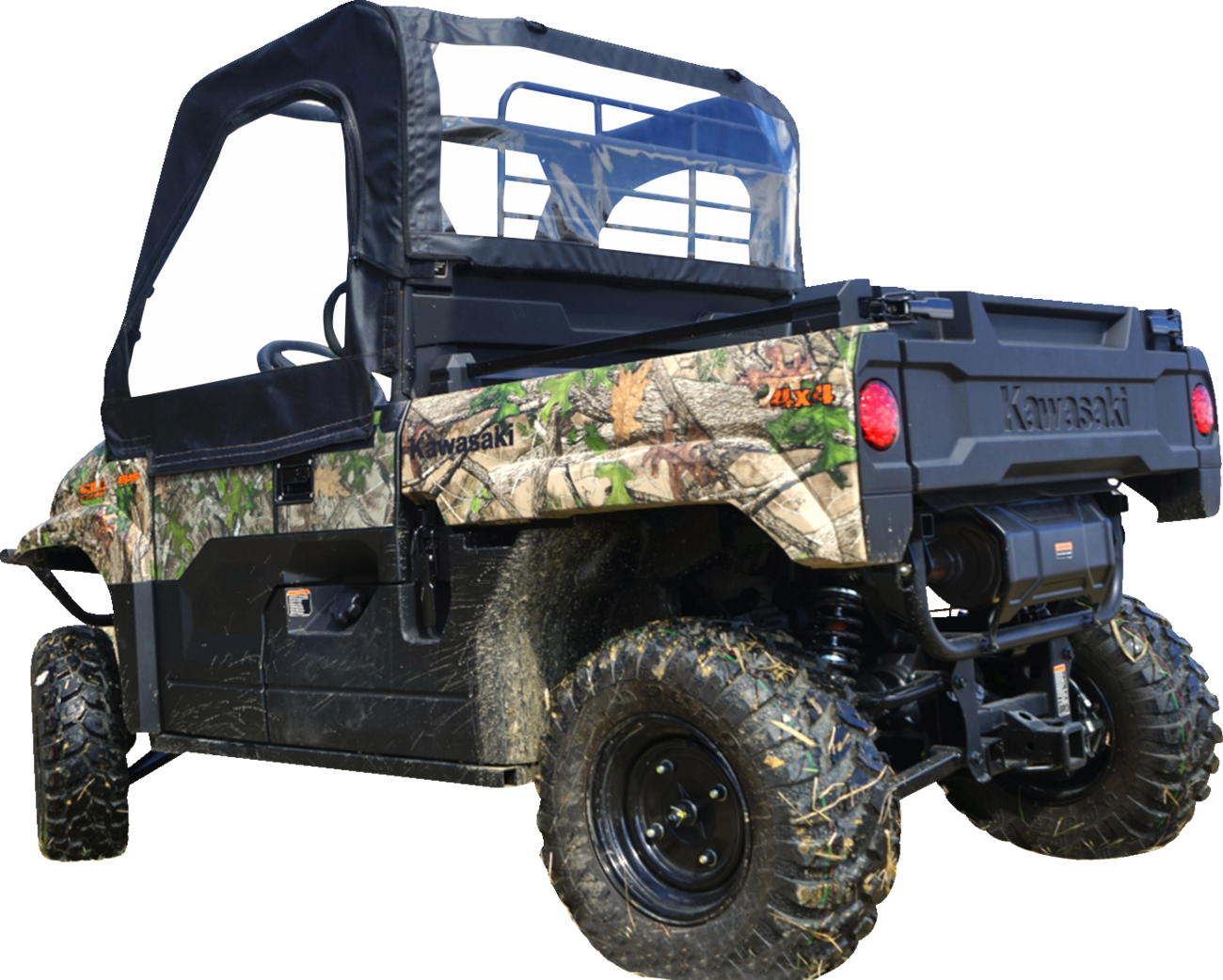 SEIZMIK Soft Upper Doors - Rear Window - Black/Clear - Kawasaki - Mule 51-20988