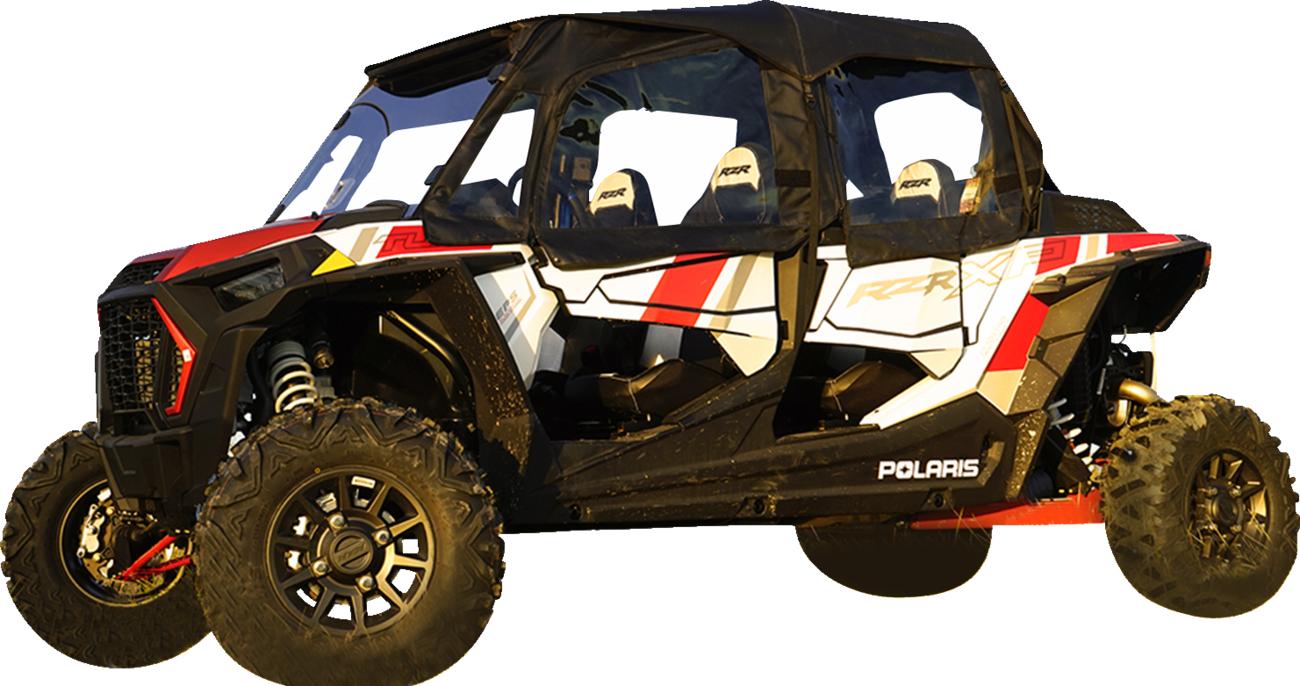 SEIZMIK Soft Upper Doors - Rear Window - Roof - Black/Clear - Polaris - RZR 51-20990