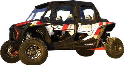 SEIZMIK Soft Upper Doors - Rear Window - Roof - Black/Clear - Polaris - RZR 51-20990