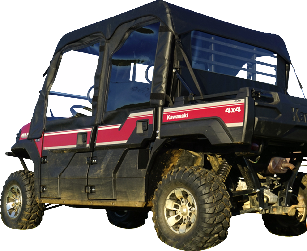 SEIZMIK Soft Upper Doors - Black/Clear - Kawasaki - Mule 51-20989