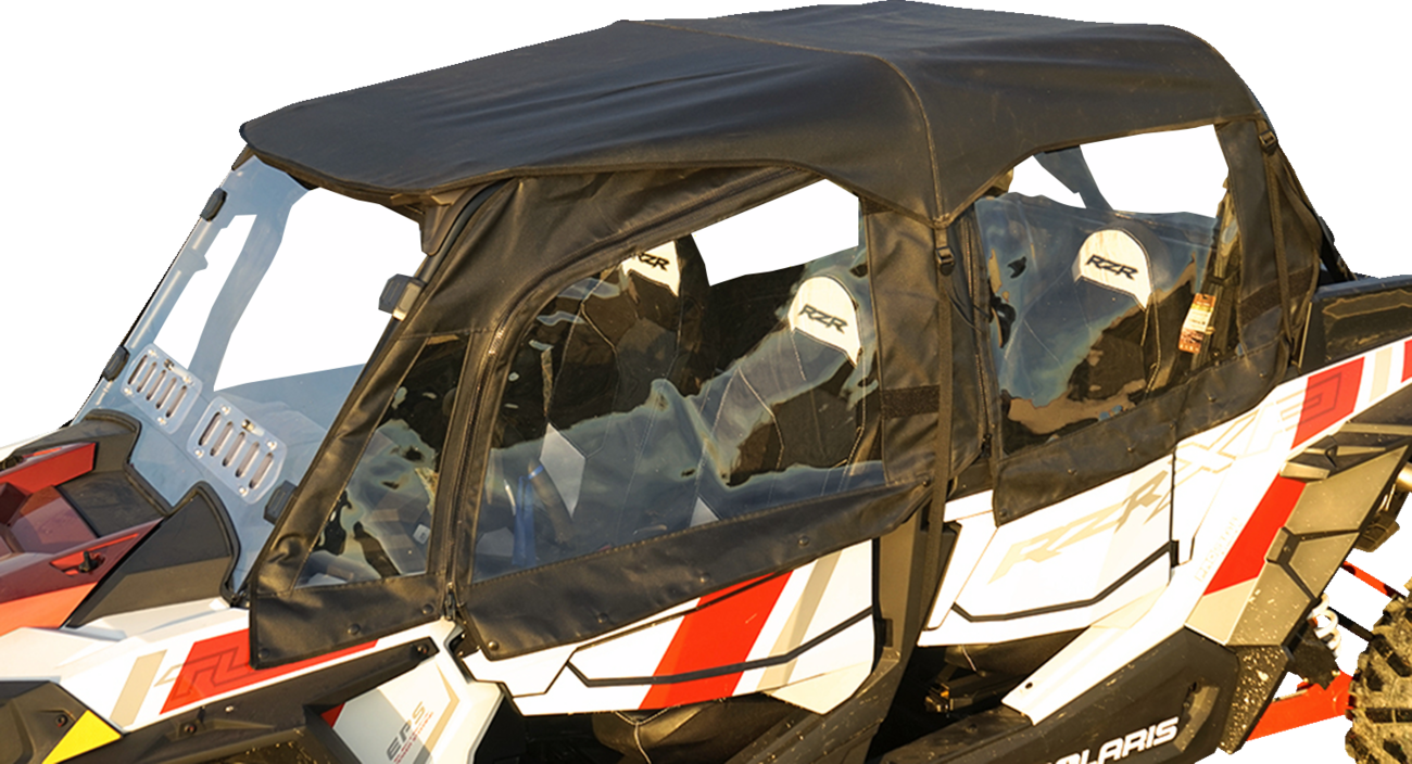 SEIZMIK Soft Upper Doors - Rear Window - Roof - Black/Clear - Polaris - RZR 51-20990