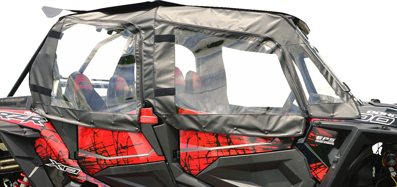 SEIZMIK Soft Upper Doors - Rear Window - Roof - Black/Clear - Polaris - RZR 51-20990
