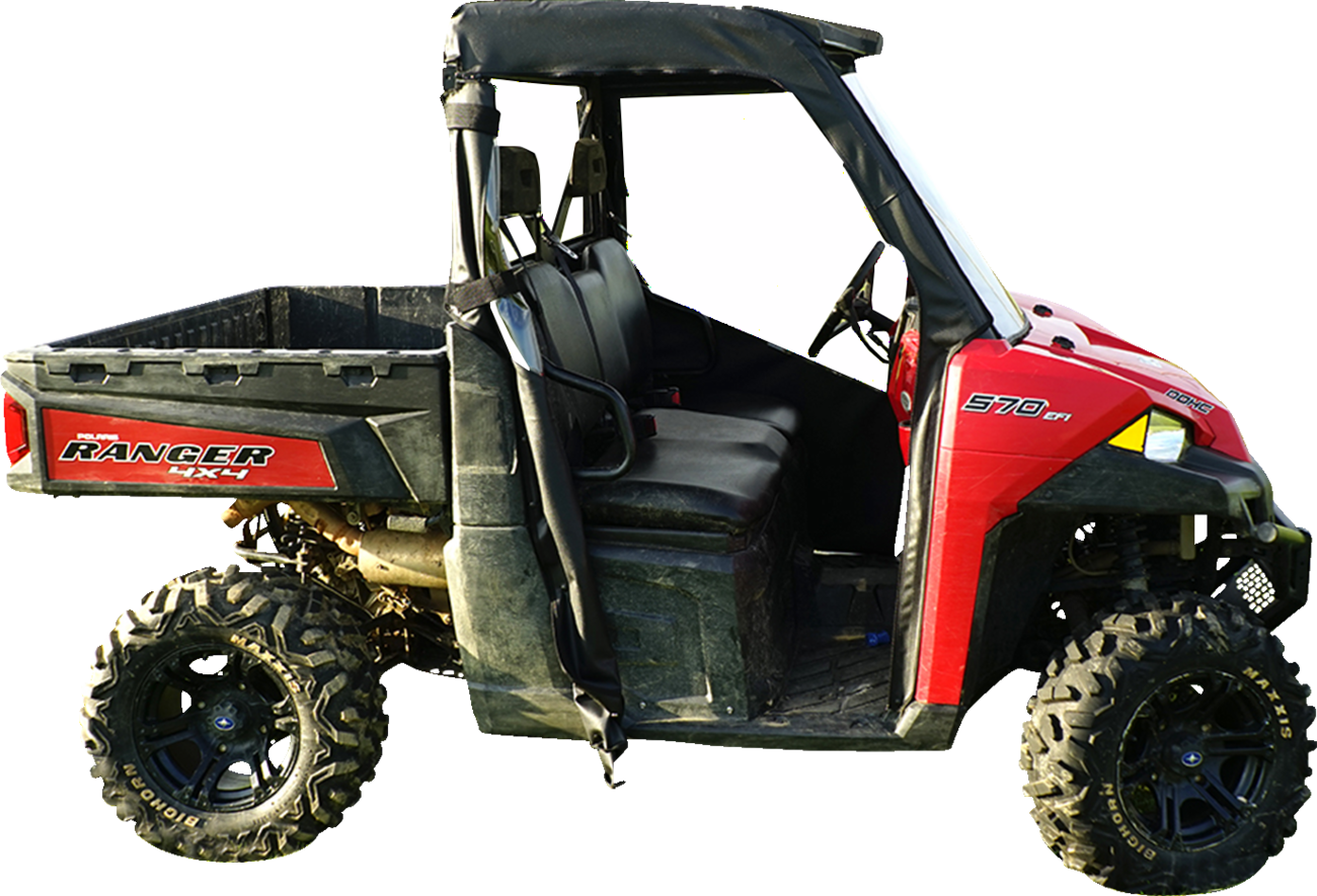 SEIZMIK Soft Full Doors - Rear Window - Black/Clear - Polaris - Ranger 51-20992