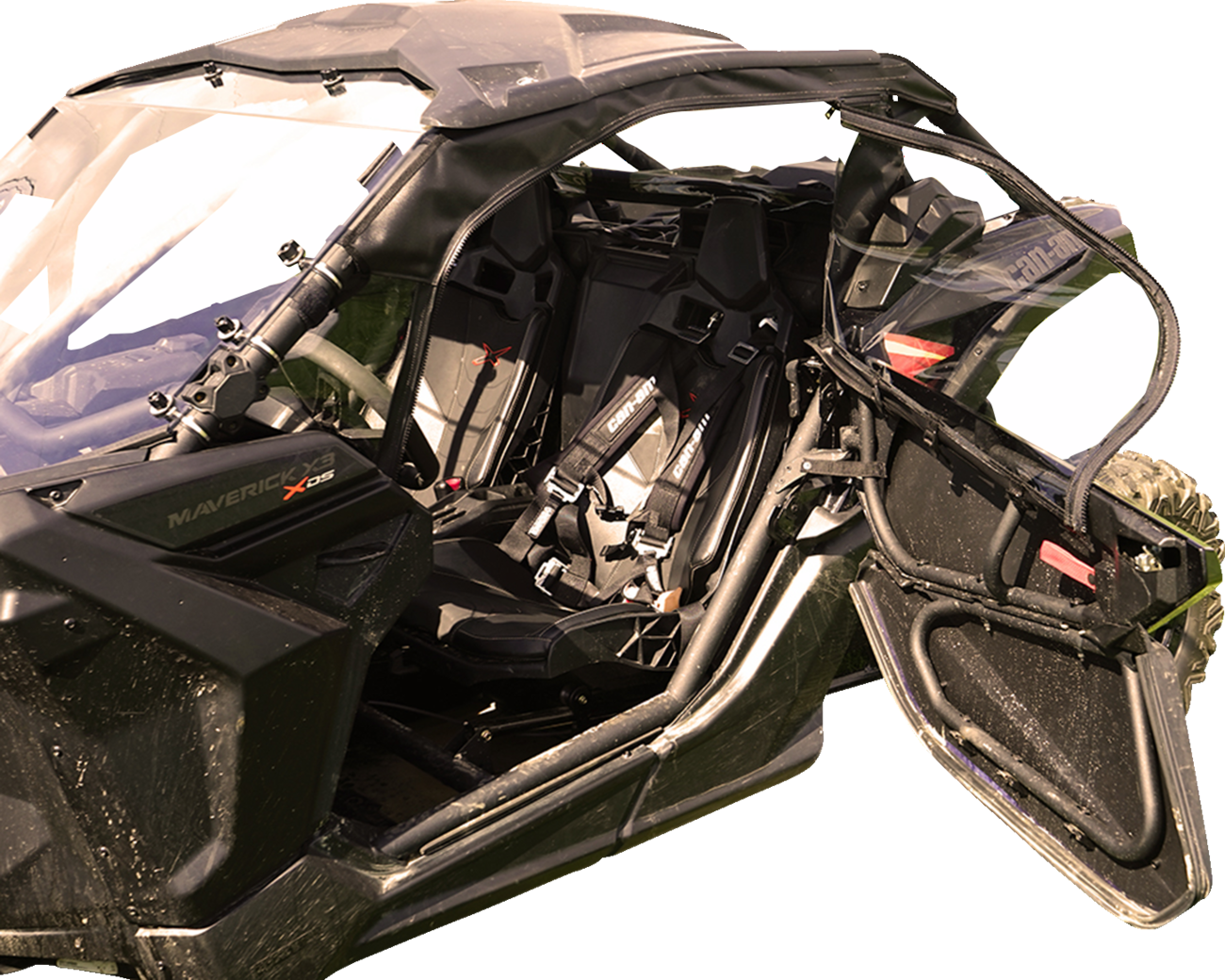 SEIZMIK Soft Upper Doors - Black/Clear - Can-Am - Maverick 51-20993