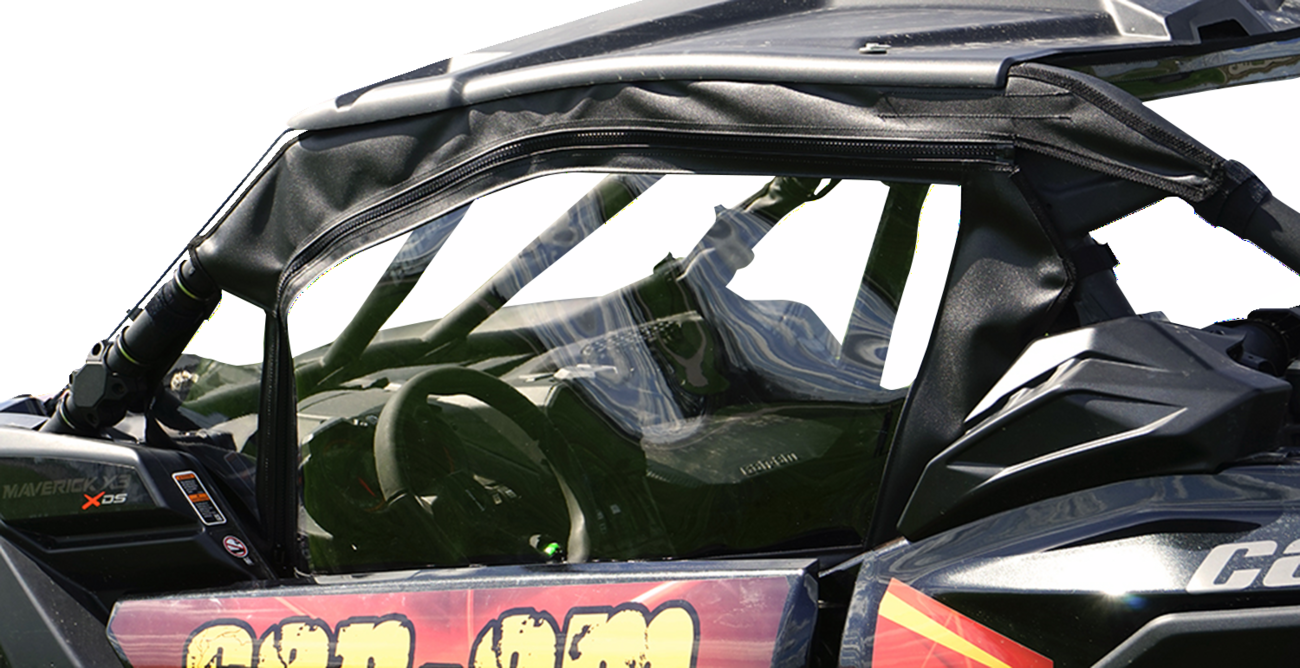 SEIZMIK Soft Upper Doors - Black/Clear - Can-Am - Maverick 51-20993