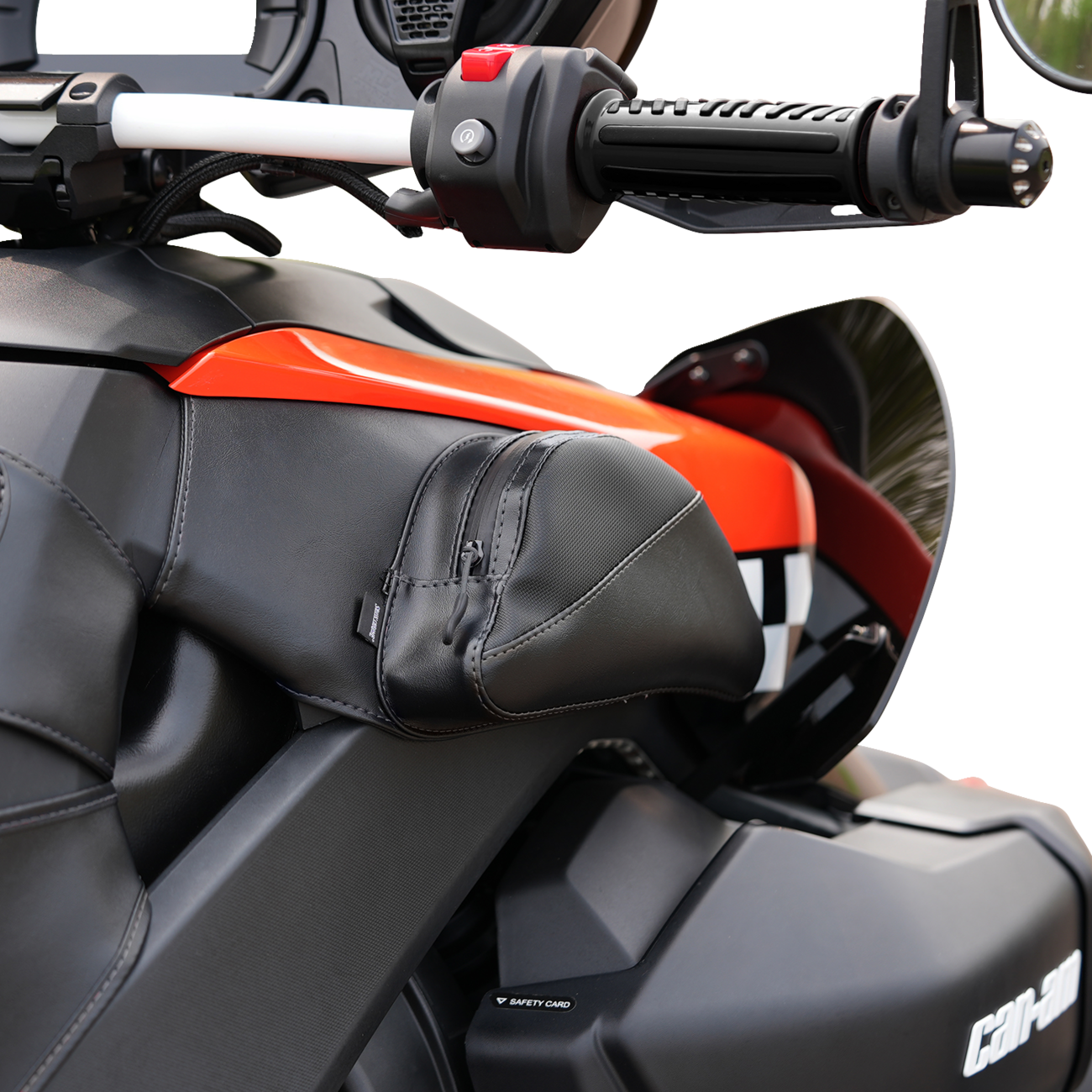 SHOW CHROME Dual Side Tank Pouch - Ballistic w/ Black Stitch - Ryker '19-'24 H40-401CBK