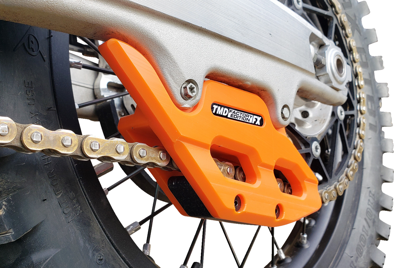 T.M. DESIGNWORKS Factory Edition Chain Guide With Replacement Wear Pad - Orange - Gas Gas/Husqvarna/KTM RCG-KT5-OR