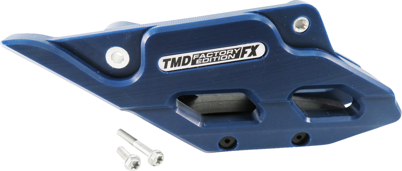 T.M. DESIGNWORKS Factory Edition Chain Guide With Replacement Wear Pad - Blue - Gas Gas/Husqvarna/KTM RCG-KT5-BL2